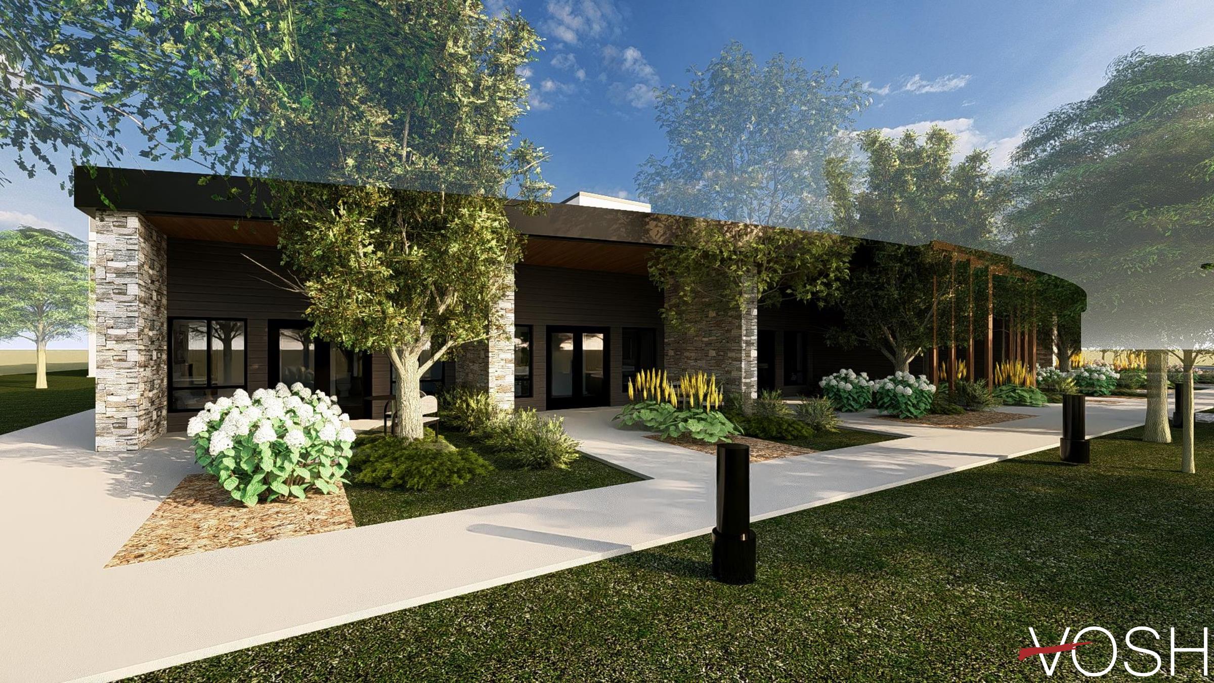 Exterior rendering of proposed Strathmore Care Community